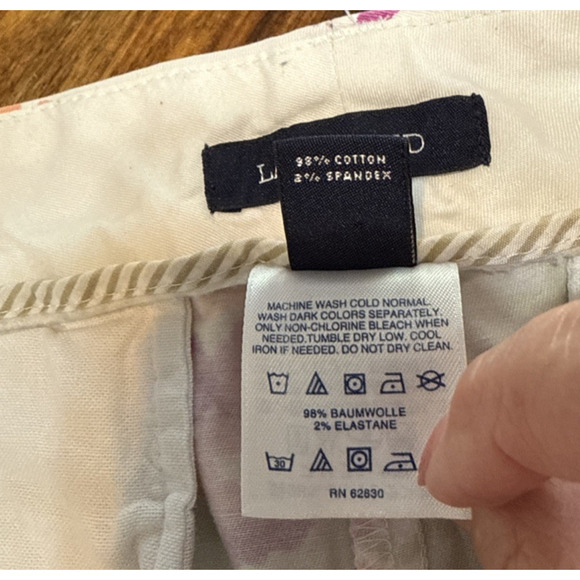 Lands End Comfort Mid Rise Short Floral print Mauve, Ivory, Aqua and Peach in Wo - Picture 8 of 13